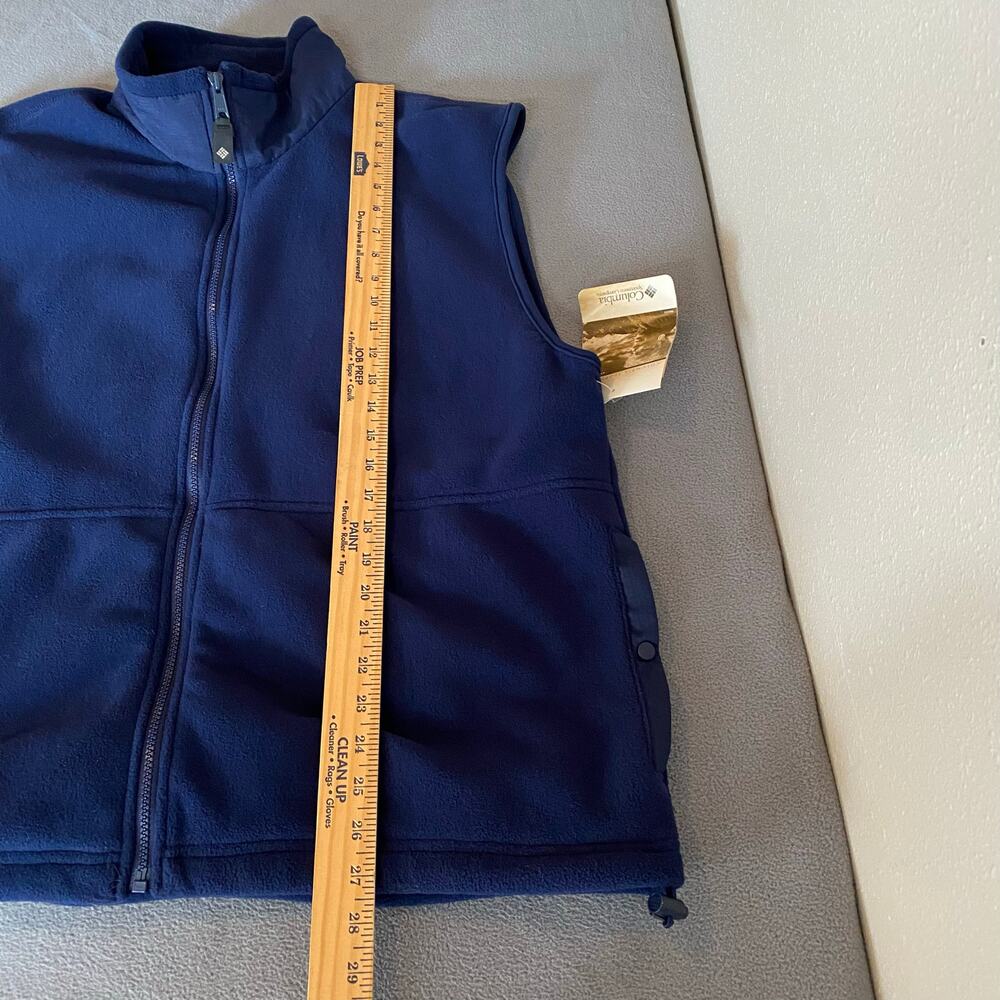Columbia‎ Fleece Full Zip Vest Mens XL Blue Layering Outdoor Mock Neck Pockets - Picture 7 of 11